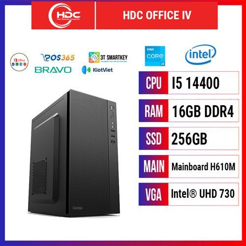 PC HDC OFFICE IV CPU i5 14400 – RAM 16GB DDR4 – SSD 256GB – MAIN B760M - UHD Graphics